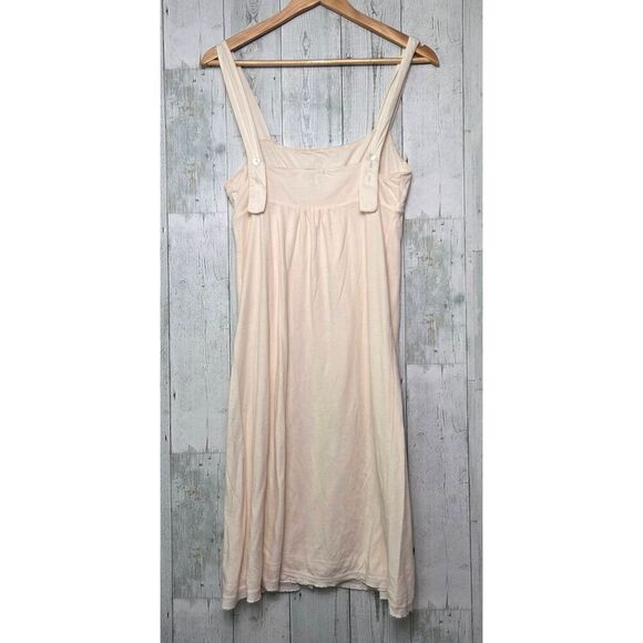 James Perse Fray Hem Pastel Blush Pink Adjustable Strap Cotton Midi Dress Sz. 1 - Picture 3 of 10
